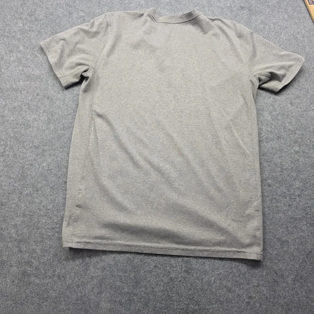 Nike Dri-Fit Tee Shirt Mens S Small Gray Short Sleeve Crew Neck Black Logo